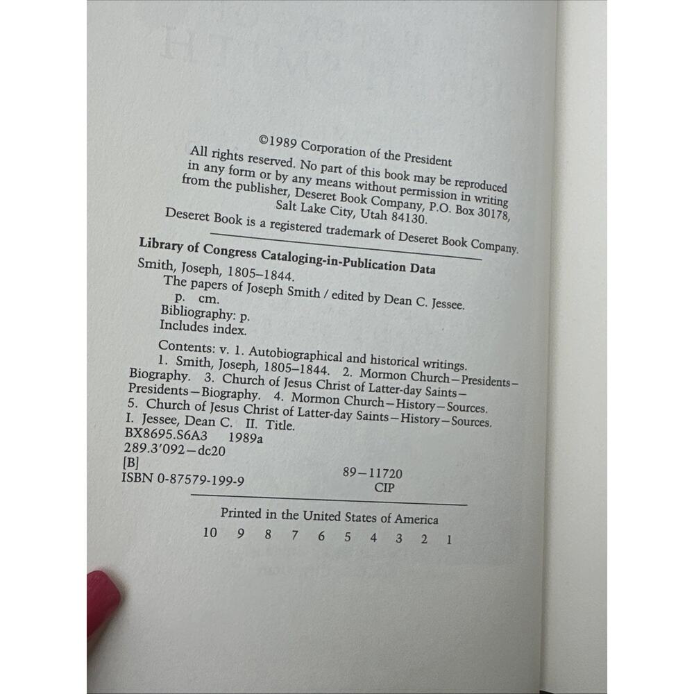 The Papers of Joseph Smith – 2 Volume Hardcover Set – Dean C. Jessee - Picture 5 of 7